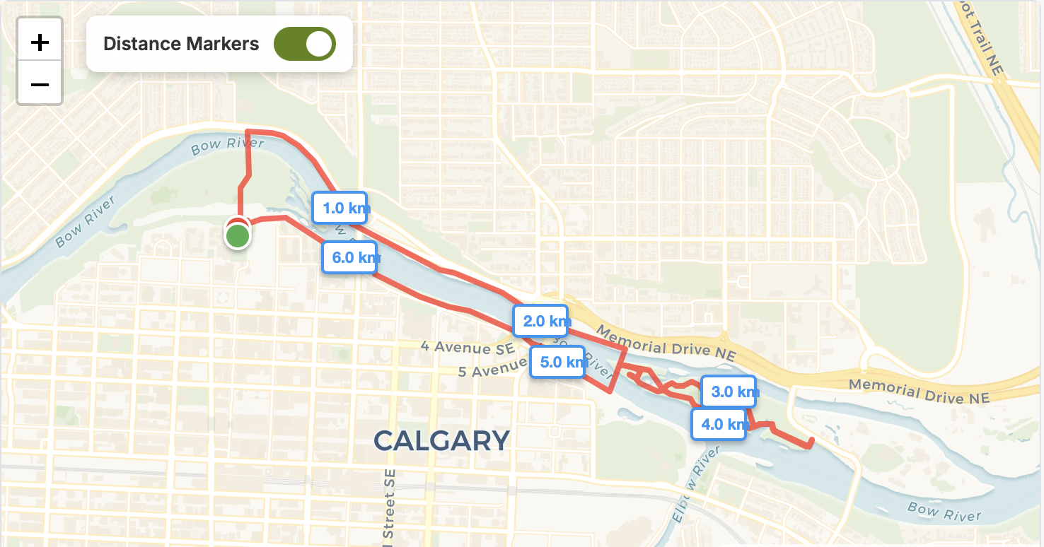 Downtown YMCA to Zoo Island Running Route