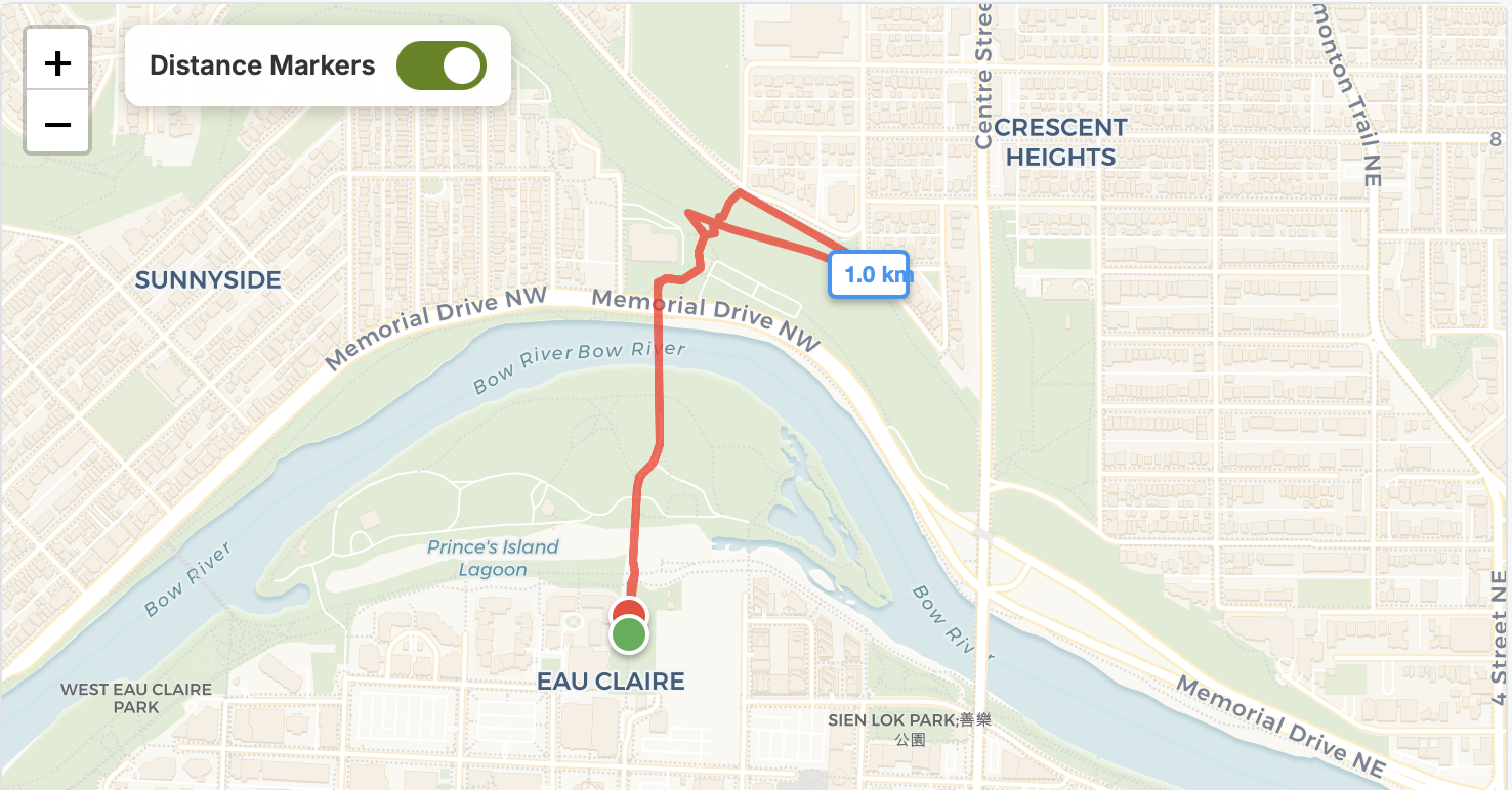 Running Route from the YMCA to Curling Club Stairs