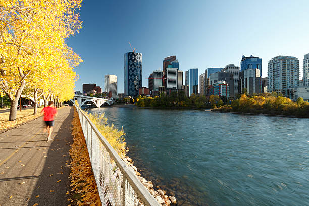 Calgary Bow River Paths North of Downtown