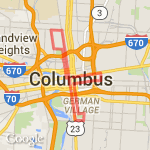 10 mile Columbus Marathon  route map