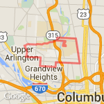 Columbus Marathon 10M Upper route map