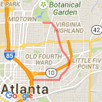 Piedmont Park Beltline route map