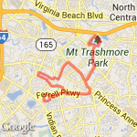 13.1 miles route map