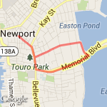 Two Miles old beach road, memorial, end at bellevue route map