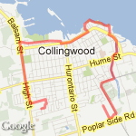 10 km collingwood route map