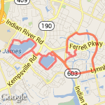 9.48 miles or 15K route map