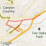 Canyon Country bike trail run route map