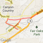 Canyon Country bike trail run route map
