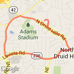 N Druid to La Vista route map