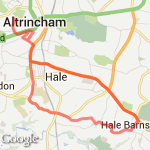 Up through Hale Barns route map