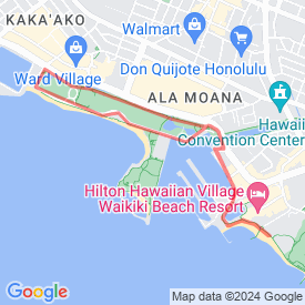 ala moana run - 5.86 Km route in Hale Koa Hotel, Kalia Road, Honolulu, Hawaii