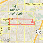 Blue Bonnet Trail Run& Legacy Rd route map