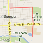 Spencer 5K Run/Walk route map