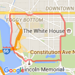 Washington DC White House - River Lincoln Route route map
