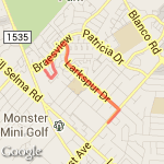 Neighborhood 5K route map