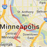 Minneapolis 11k route map