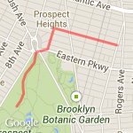 Prospect Park out and back route map