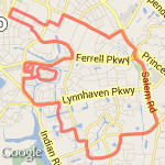 20k run (12.4 miles) route map