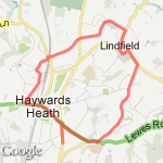 Sussex Rd H Heath to Lindfield and back route map