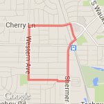 Northbrook around Wescott Park route map