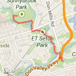 Sunnybrooke to Taylor Creek route map