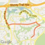 Calgary - Edgebrook Drive to Stoney Trail route map