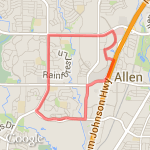 Allen, TX/ Bethany rd. route map