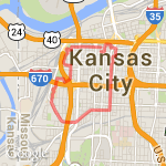 Downtown West of I-35 route map