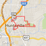 Maple Hill + Big Spring Park route map