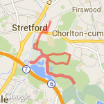 stretford chorlton brook mersey 6 miles route map