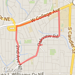 3.25 mile Oakhurst Run route map