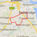 10km training from Rathmines route map