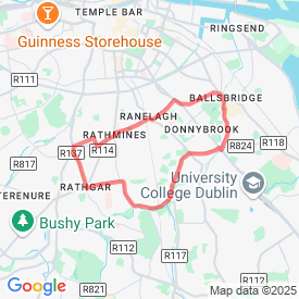 10km training from Rathmines - 9.59 Km route in Dublin