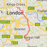 Otto Close-work via Dulwich Park route map