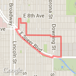 Lunch break from Sherman route map