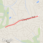 2.0 Mile Clayton Road Run route map
