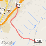 Candlers Mountain Road Run route map