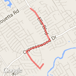 Home to Louetta 2 route map