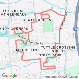 Run My Route - Running Map 4.7 Mile - Woerner Temple