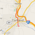 homer ave to 81 on ramp and back route map