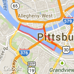 Point State Park to West End Bridge route map