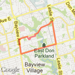 Cummer, Leslie, Finch, Bayview route map