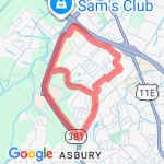 JC 8 miles from BoT route map