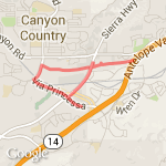 Canyon country bike trail loop route map
