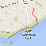 Lakeshore Ajax Out and Back route map