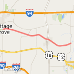 Glacial Drumlin 10 Miles (Cottage Grove to London) route map