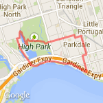 5.5 mi High Park Lake Shore Dowling route map