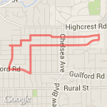 To school + Guilford route map