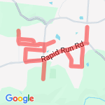 Neighborhood with hills easy run route map
