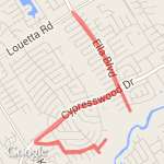 Oxhill to Ella Spur to Louetta route map